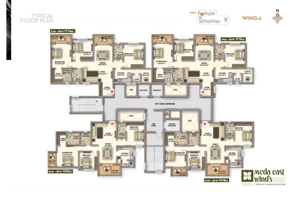 3 BHK Floor Plan